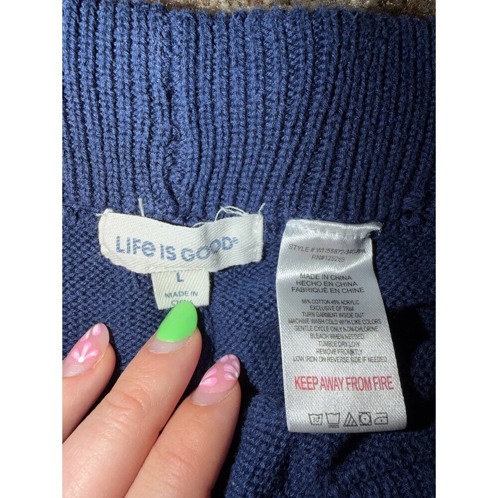 Life Is Good Women's Navy Blue Sweater Knit Shorts Lounge Sleep Cotton Blend - Picture 5 of 5